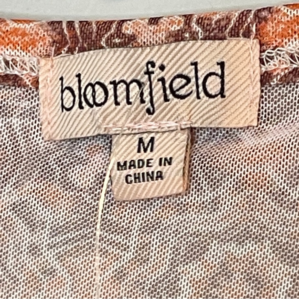 Bloomfield Faux Wrap Shirt Rust Geometric Size M - Picture 2 of 6